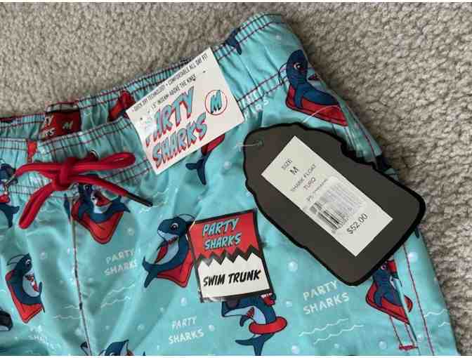 Bathing Suit: BLUE SHARK (New, Size Medium, Party Sharks) - Photo 2
